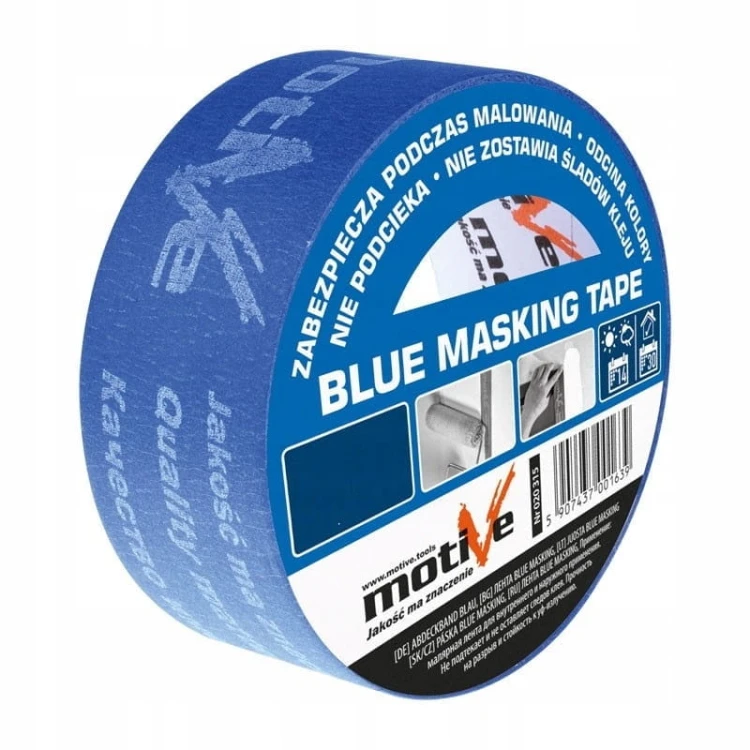 MOTIVE Blue Masking Tape – rolka z etykietą