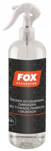 FOX ŚRODEK DO USUWANIA ZABRUDZEŃ PO TYNKACH, FARBACH I GRUNTACH 0,5 L
