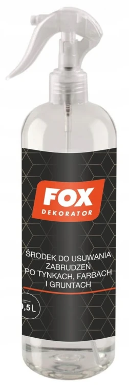 FOX ŚRODEK DO USUWANIA ZABRUDZEŃ PO TYNKACH, FARBACH I GRUNTACH 0,5 L