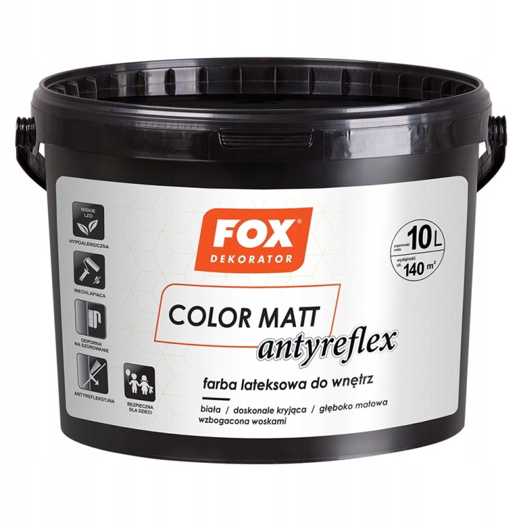 FOX DEKORATOR COLOR MATT ANTYREFLEX biała 10l