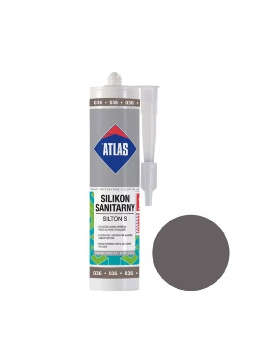 ATLAS SILIKON S Silikon sanitarny 036 Ciemnoszary A 280
