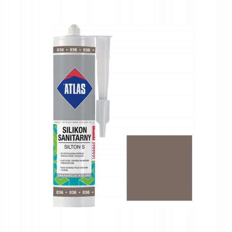 ATLAS SILIKON S Silikon sanitarny 036 Ciemnoszary A 280