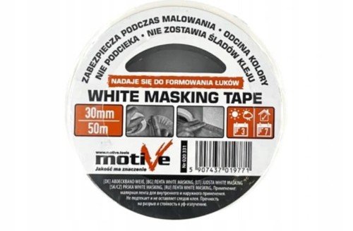 MOTIVE White Masking Tape 30 mm × 50 m – rolka