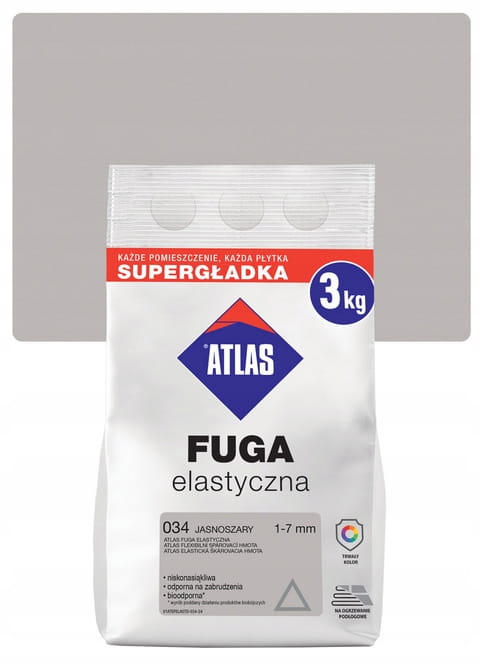 ATLAS FUGA ELASTYCZNA 034 jasnoszary 3 KG