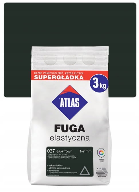 ATLAS FUGA ELASTYCZNA GRAFITOWY 037 3 KG