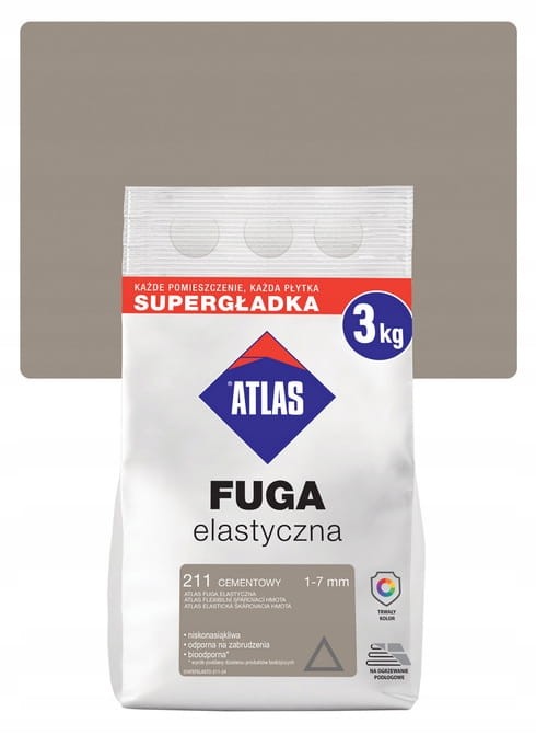 ATLAS FUGA ELASTYCZNA CEMENTOWY 211 3 KG
