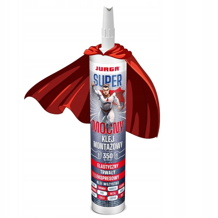 Klej MONTAŻOWY JURGA SUPER MOCNY do każdej powierzchni 290 ml
