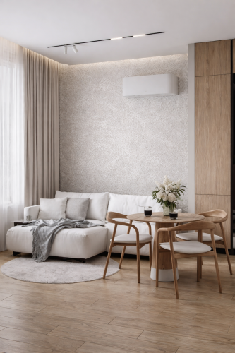 Provence Srebrzysta Biel Design Decowant – aranżacja jasnego salonu z jadalnią