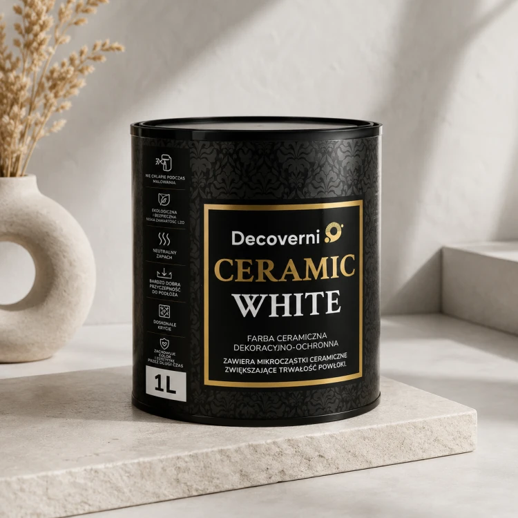 Farba ceramiczna zmywalna Decoverni Ceramic White Baza 2,5L