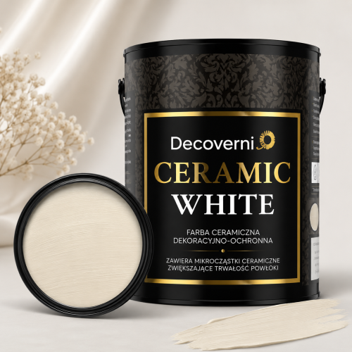 Farba ceramiczna zmywalna Decoverni Ceramic White Śmietankowy 1L