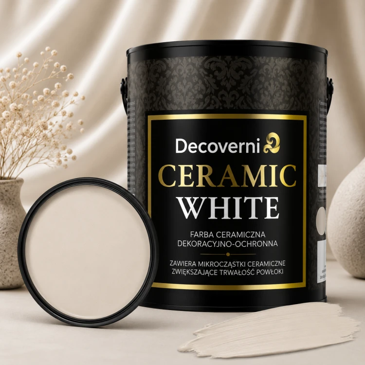 Farba ceramiczna zmywalna Decoverni Ceramic White Mokka 1L