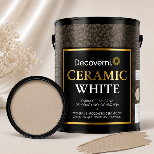 Farba ceramiczna zmywalna Decoverni Ceramic White Cappuccino 1L