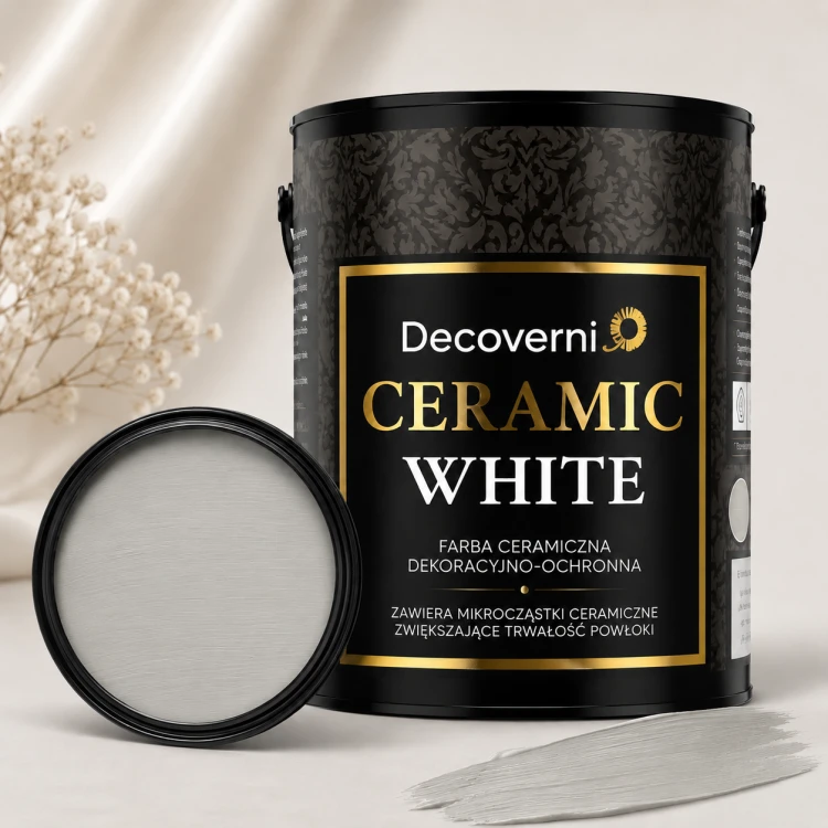 Farba ceramiczna zmywalna Decoverni Ceramic White Popielaty 1L