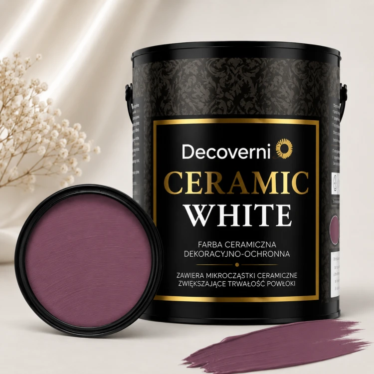 Farba ceramiczna zmywalna Decoverni Ceramic White Śliwkowy 1L