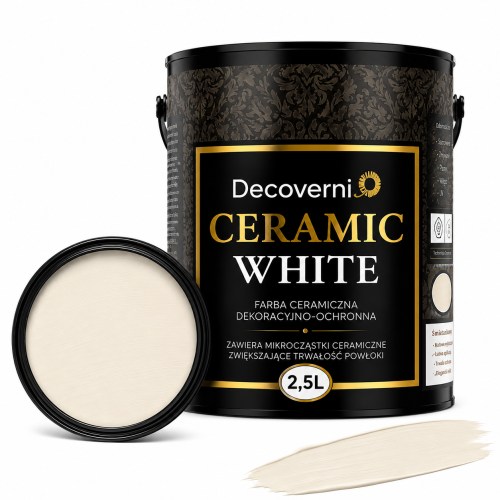 Farba ceramiczna zmywalna Decoverni Ceramic White Śmietankowy 2,5L