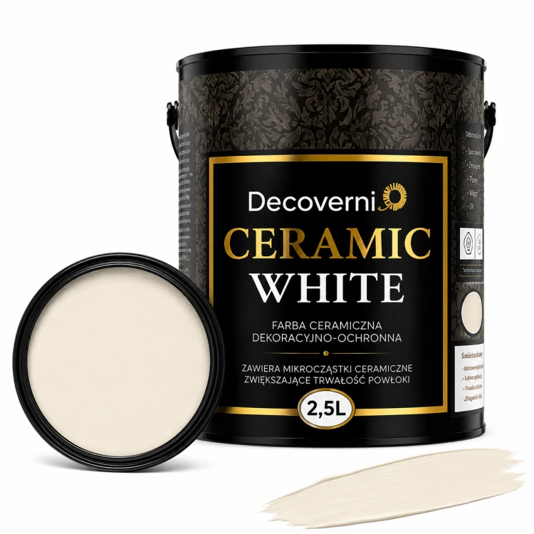 Farba ceramiczna zmywalna Decoverni Ceramic White Śmietankowy 2,5L