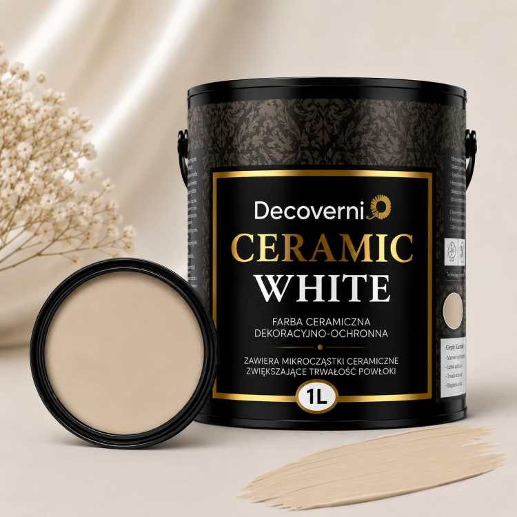 Farba ceramiczna zmywalna Decoverni Ceramic White Kaszmir 1L