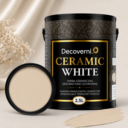 Farba ceramiczna zmywalna Decoverni Ceramic White Kaszmir 2,5L