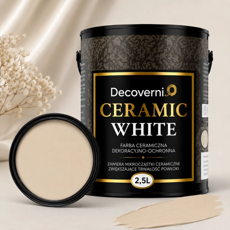 Farba ceramiczna zmywalna Decoverni Ceramic White Kaszmir 2,5L