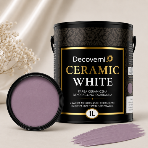 Farba ceramiczna zmywalna Decoverni Ceramic White Liliowy 1L