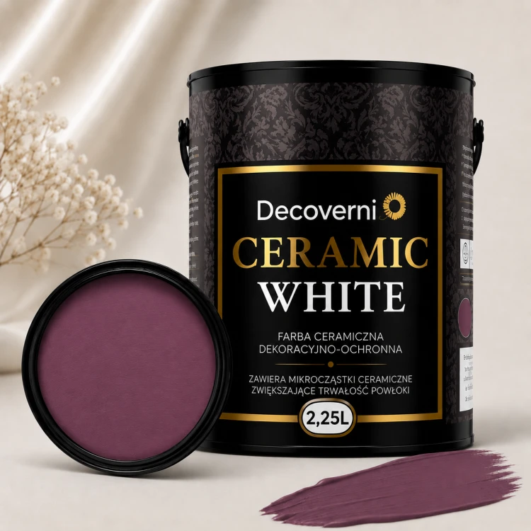 Farba ceramiczna zmywalna Decoverni Ceramic Kolor Śliwkowy 2,25L