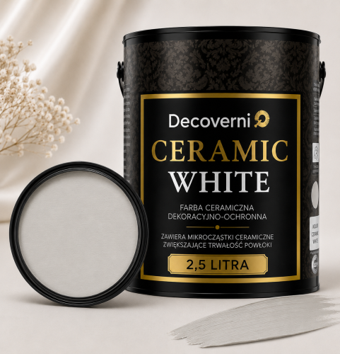 Farba ceramiczna zmywalna Decoverni Ceramic White Popielaty 2,5L
