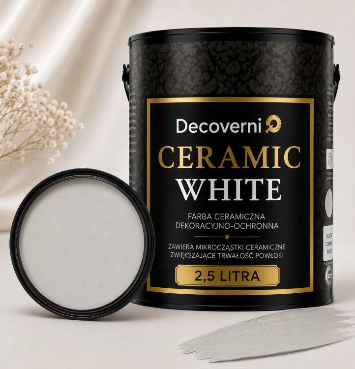 Farba ceramiczna zmywalna Decoverni Ceramic White Popielaty 2,5L