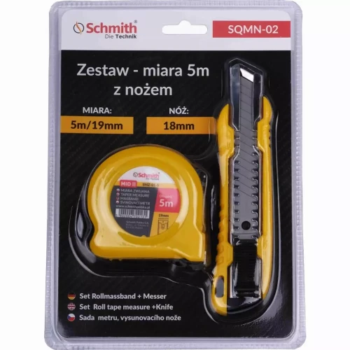 Schmith SQMN-02 – zestaw miara 5 m i nóż 18 mm