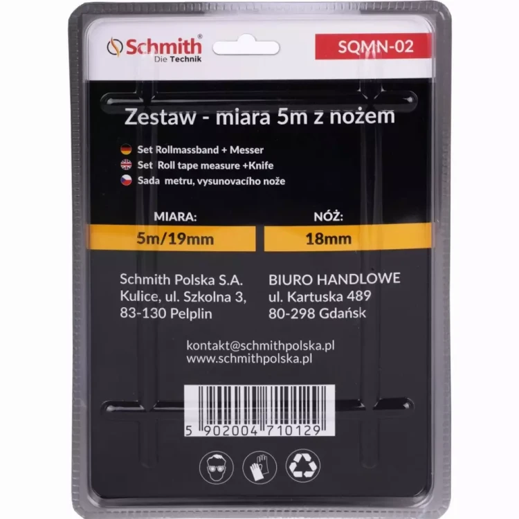 Schmith SQMN-02 – zestaw miara 5 m i nóż 18 mm