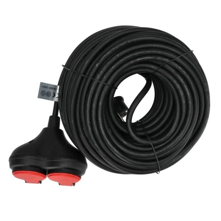 Schmith – przedłużacz gumowy 40 m, 2 gniazda, 3 × 1,5 mm²
