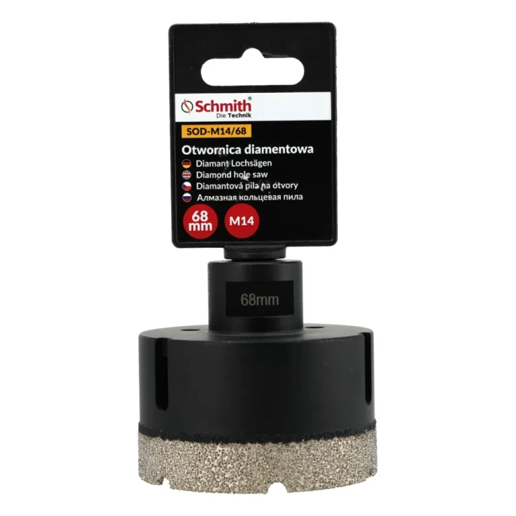 Schmith – otwornica diamentowa 68 mm M14 do gresu