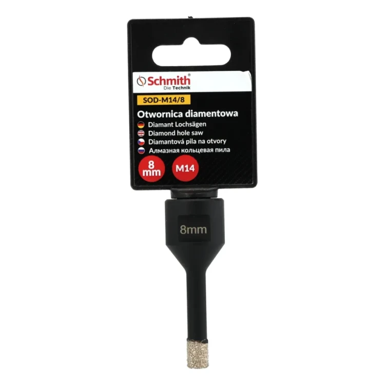 Schmith – otwornica diamentowa 8 mm M14 do gresu