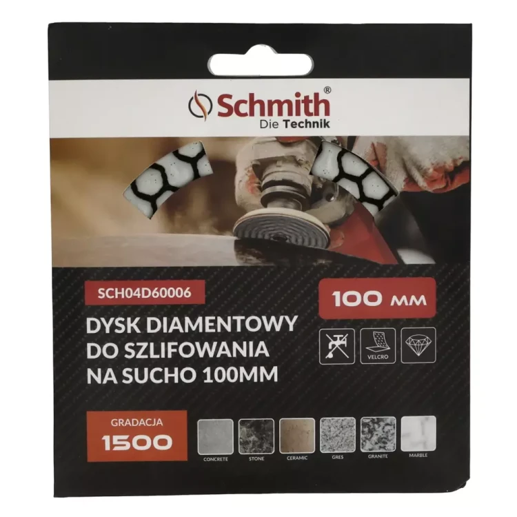 Schmith – dysk diamentowy 100 mm, gradacja 1500, na sucho