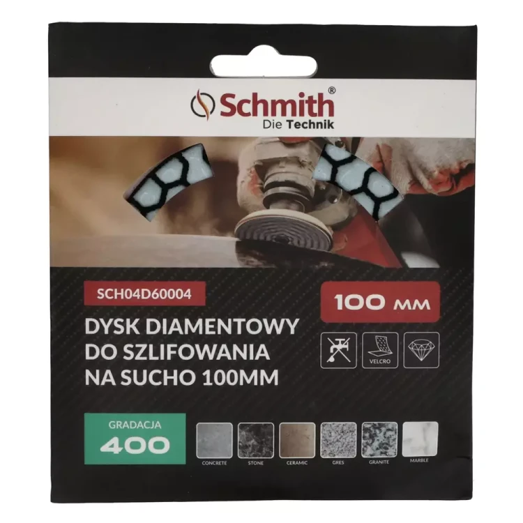 Schmith – dysk diamentowy 100 mm, gradacja 400, na sucho
