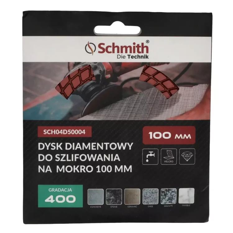 Schmith – dysk diamentowy 100 mm, gradacja 400, na mokro