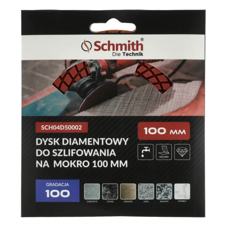Schmith – dysk diamentowy 100 mm, gradacja 100, na mokro