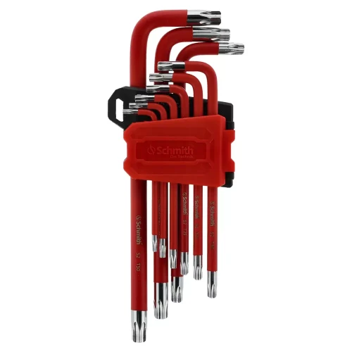 Schmith S2 RED – zestaw długich kluczy Tamper Torx, 9 szt.