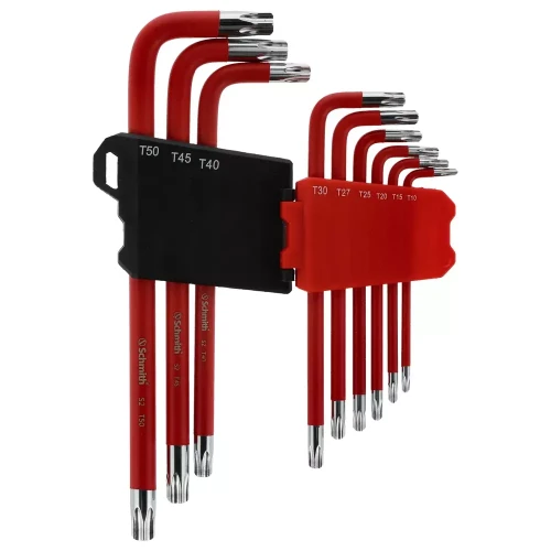 Schmith S2 RED – zestaw długich kluczy Tamper Torx, 9 szt.