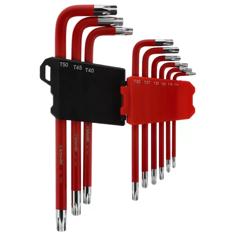 Schmith S2 RED – zestaw długich kluczy Tamper Torx, 9 szt.