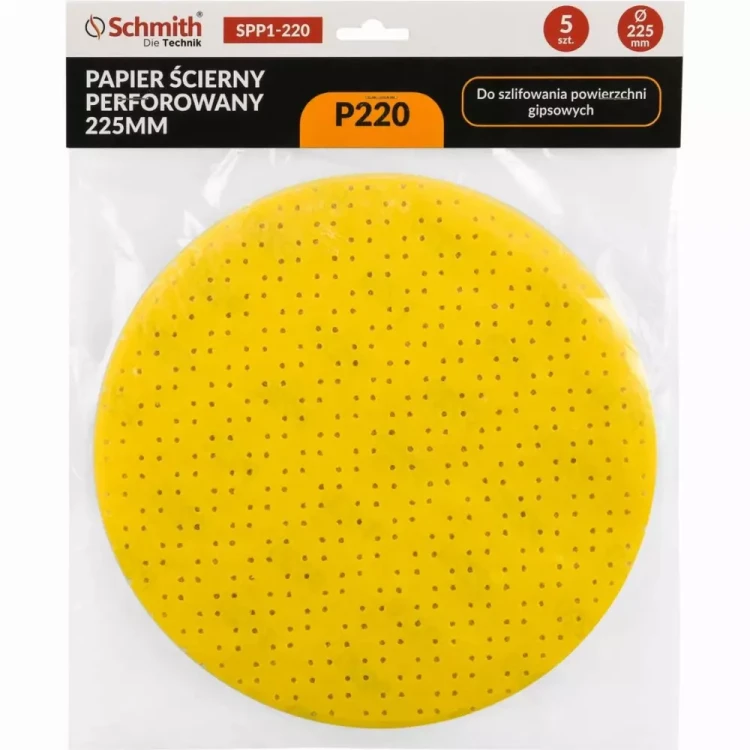 Schmith – papier ścierny perforowany 225 mm P220, 5 szt.