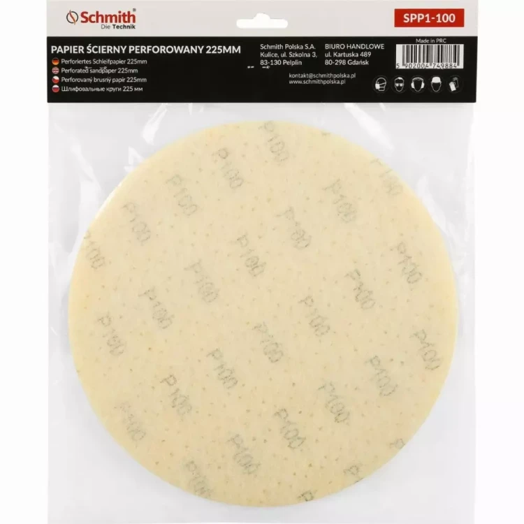 Schmith – papier ścierny perforowany 225 mm P100, 5 szt.