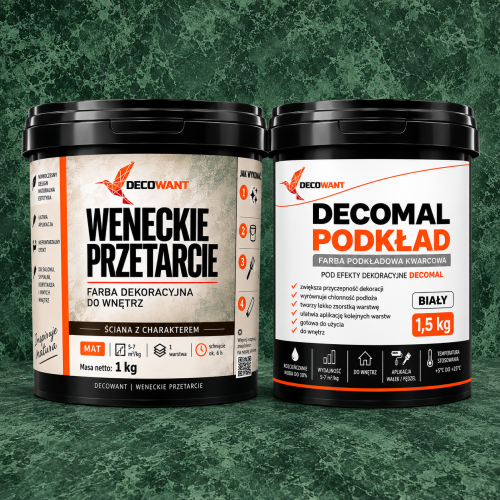 Decowant Glinka Weneckie Przetarcie zestaw na ok. 6 m² Butelkowa Zieleń