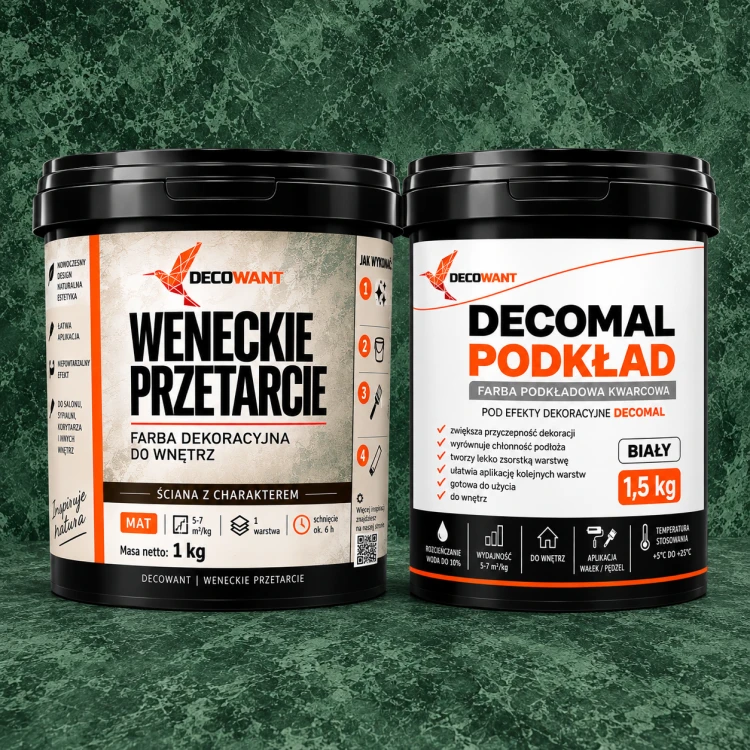 Decowant Glinka Weneckie Przetarcie zestaw na ok. 6 m² Butelkowa Zieleń