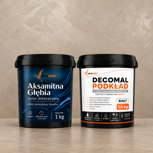 Decowant Aksamitna Głębia Beżowy zestaw z podkładem na ok. 6 m²
