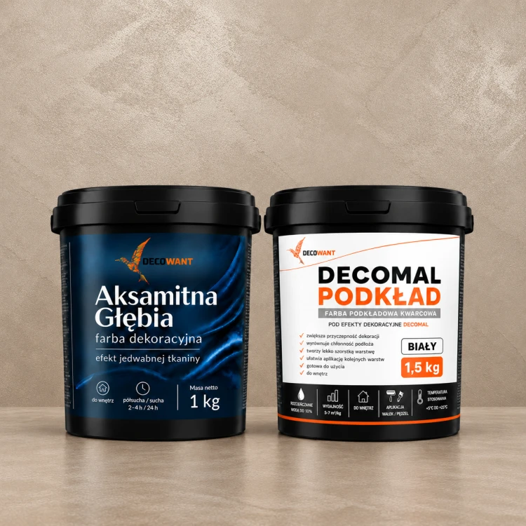 Decowant Aksamitna Głębia Beżowy zestaw z podkładem na ok. 6 m²
