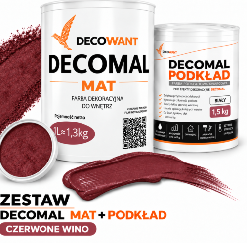 ZESTAW DECOMALmat KOLOR CZERWONE WINO 1l