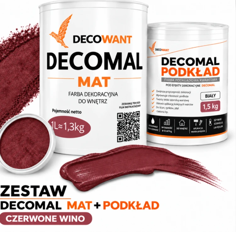 ZESTAW DECOMALmat KOLOR CZERWONE WINO 1l