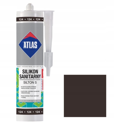 ATLAS SILIKON S Silikon sanitarny 124 Ciemne Wenge A 280