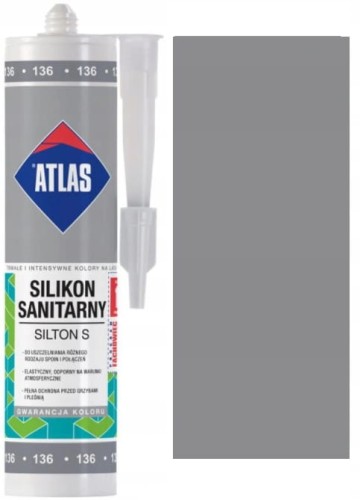 ATLAS SILIKON S Silikon sanitarny 136 Srebrny A 280