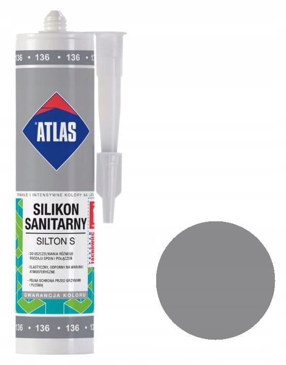 ATLAS Silikon S Srebrny – kartusz i wzornik